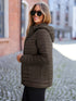 Damen Winterjacke Kapuzenjacke mit Reißverschluss, Maschinenwaschbar Frauen Wintersjackett